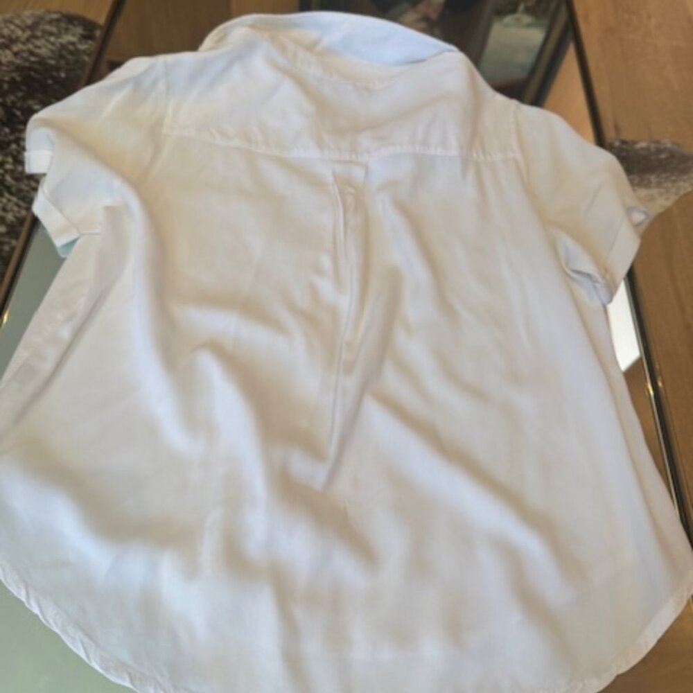 Brandy Melville Boxy White Button Up Short Sleeve Shirt - One Size - Picture 3 of 6